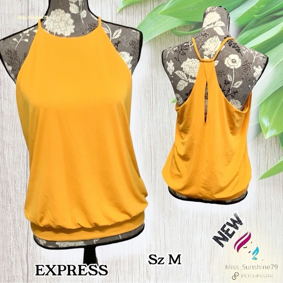 EXPRESS NEW - Sz M - soft & flowy top - ballon waist - flatters midsection - Picture 1 of 7